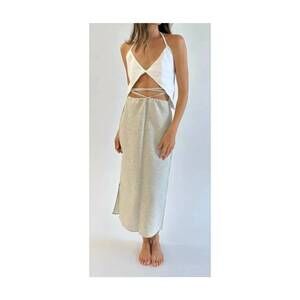 NEW THREE MUSES raffaela midi skirt in sand